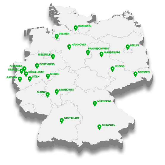 Karte aller KONZEPT WEISS Standorte
