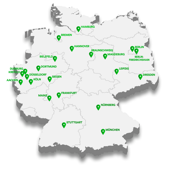 Karte aller KONZEPT WEISS Standorte